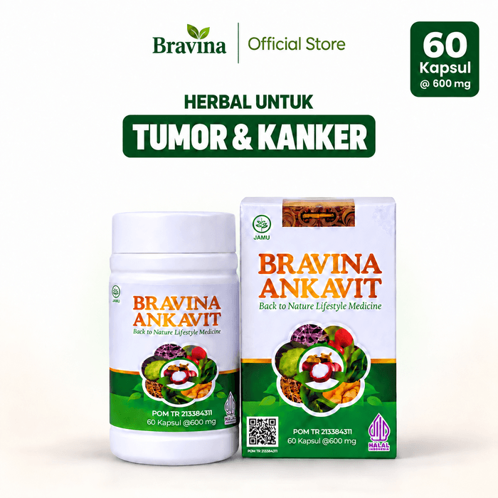 Produk Bravina Ankavit — botol dan kemasan box